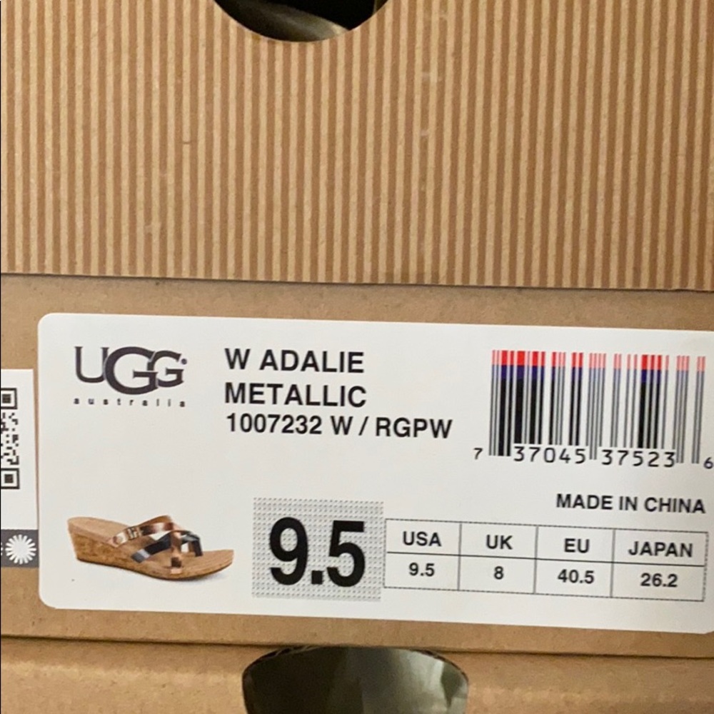 NIB AUTH UGG ADALIE MULE SANDAL ROSE GOLD PEWTER US 9.5 - Picture 7 of 7